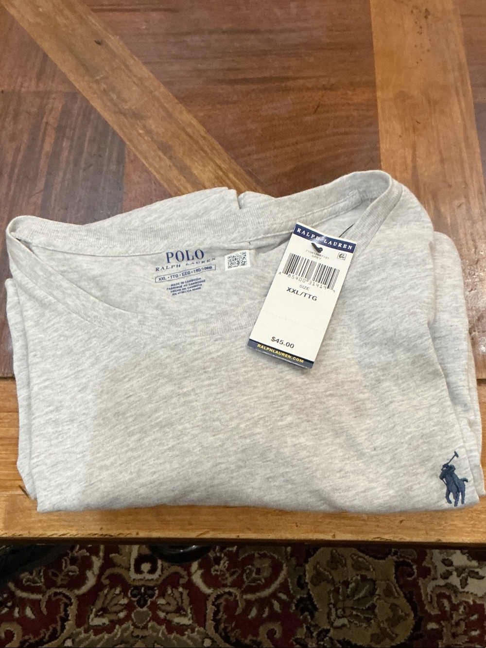 Polo by Ralph Lauren Light Gray Short Sleeve Crew Tee with Navy Pony